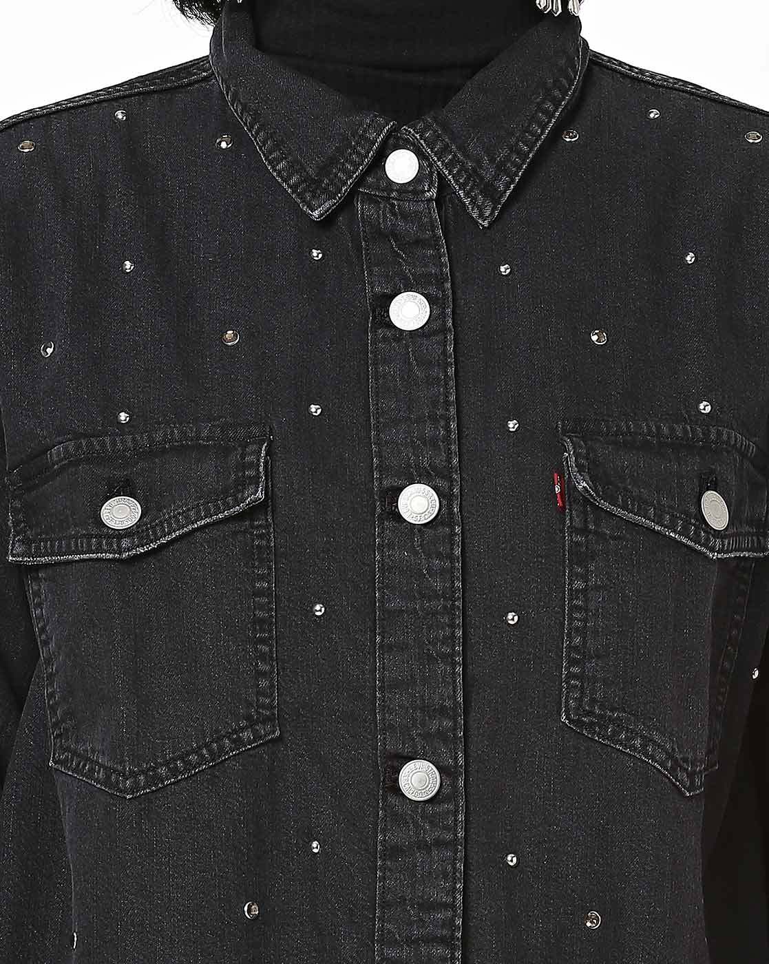 Levis black denim shirt store womens