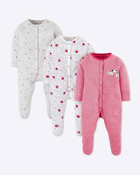 Pack of Printed Cotton Sleepsuits - Main Image