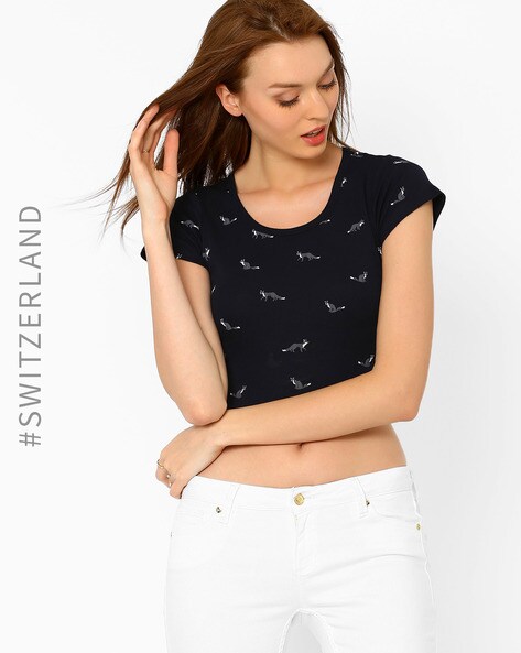 Cropped Printed T-Shirt  TALLY WEiJL Switzerland