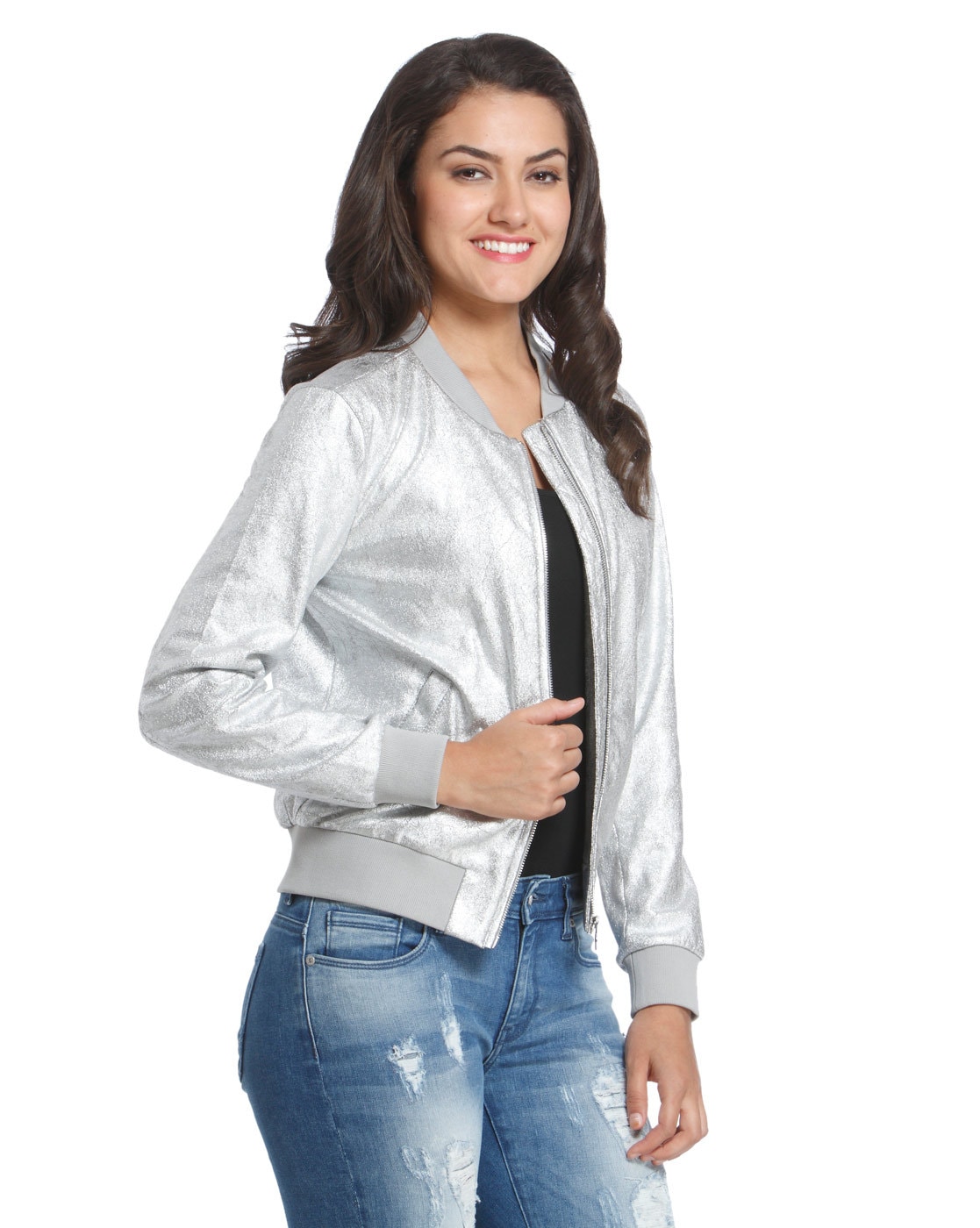 Discover 89+ metallic silver jacket women's super hot - in.thdonghoadian