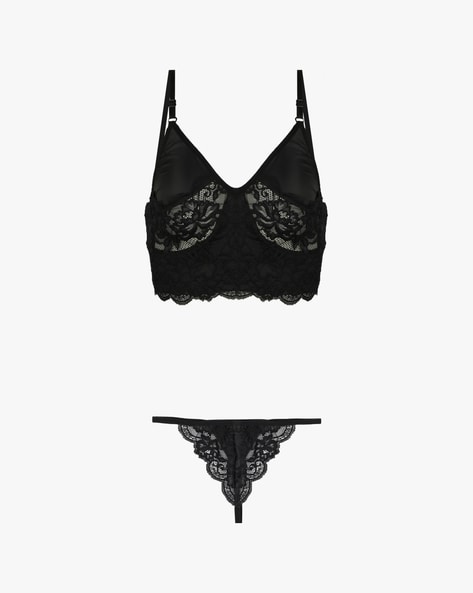 Buy CLOVIA Womens Lace Bralette and Thong Set