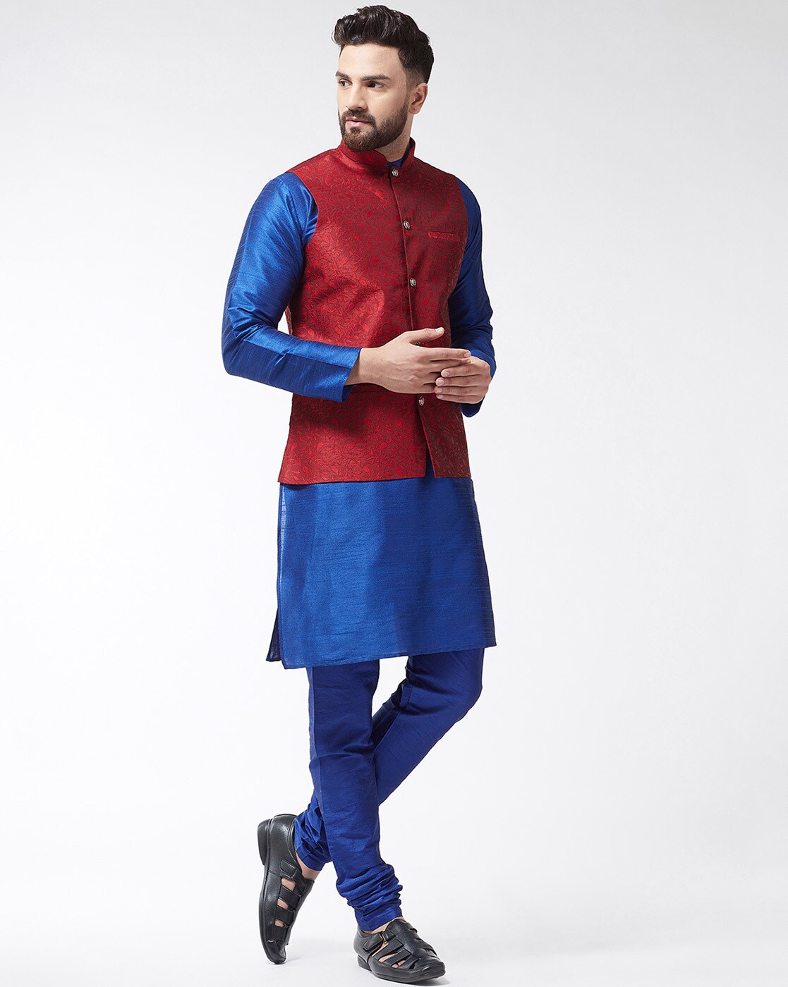 royal blue nehru jacket