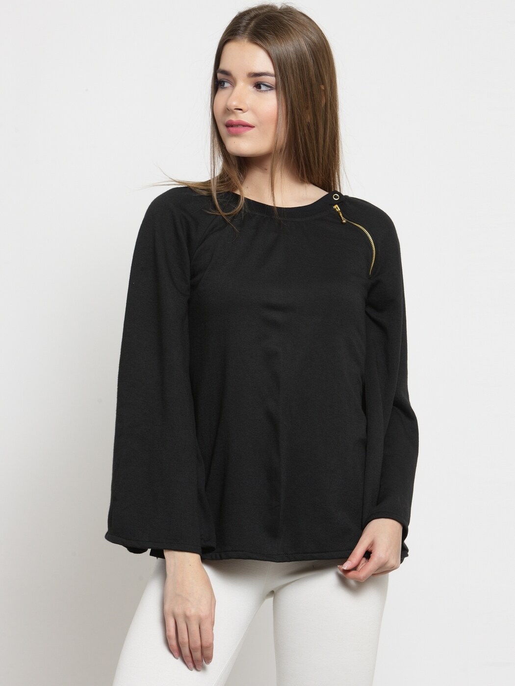Buy Black Sweatshirt Hoodies For Women By Belle Fille Online