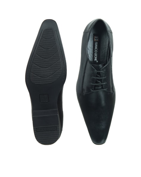 franco leone black leather formal shoes