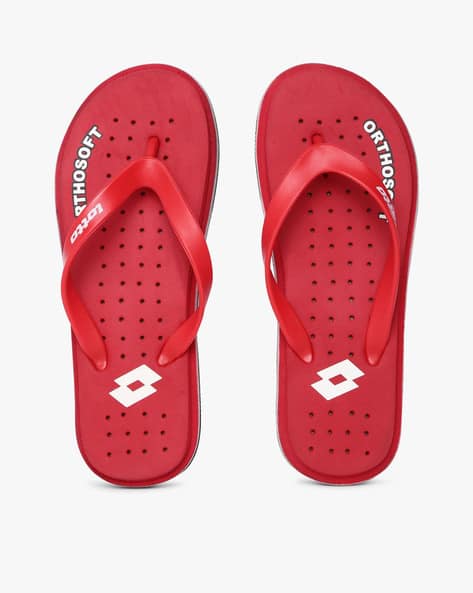 Thong-Style Slippers with Perforated Footbed