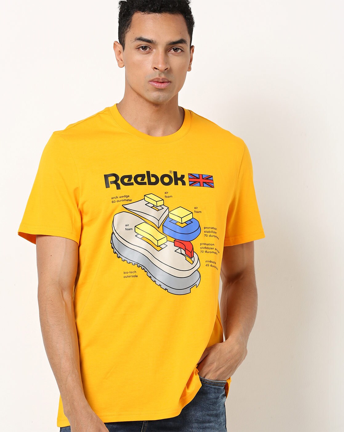 yellow reebok shirt