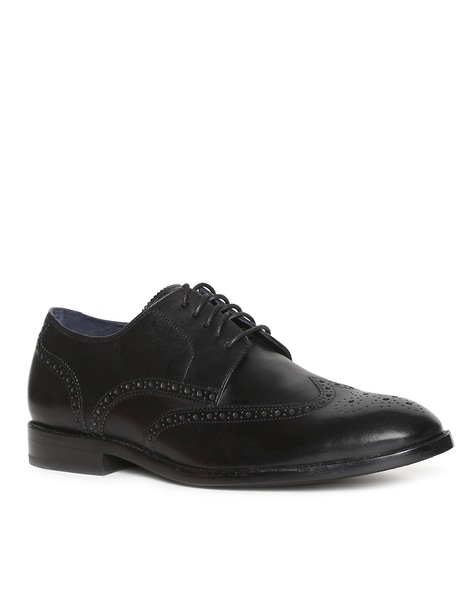 cole haan black wingtip shoes