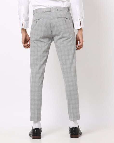 New Look skinny cropped smart trousers in grey check  ASOS
