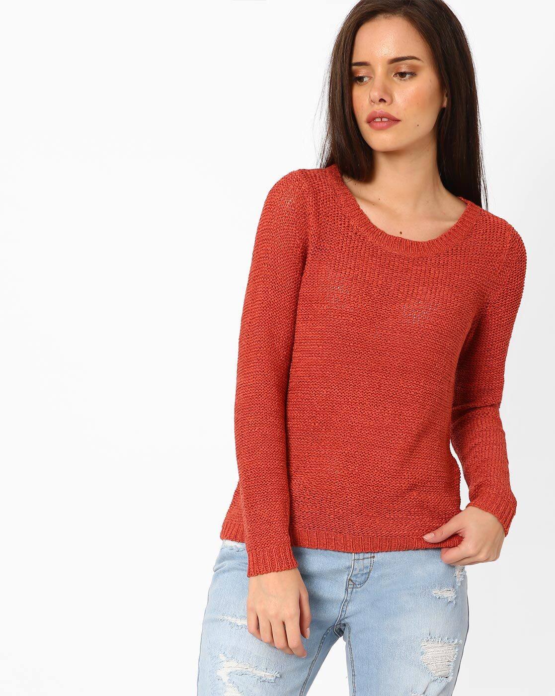 women's red sweater