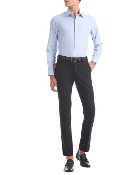 Slim Fit Flat Front Trousers (Image - 3)