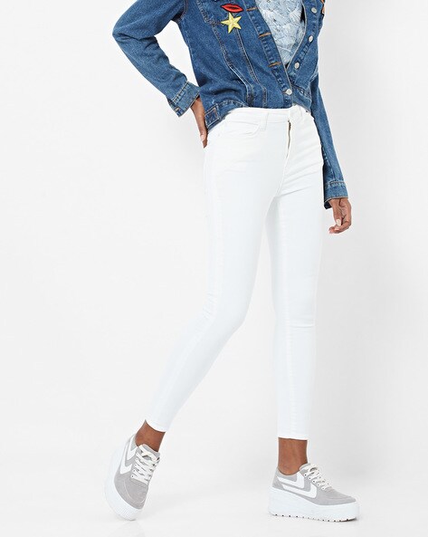 womens white lee jeans