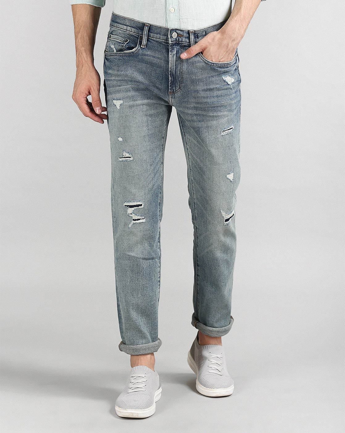 mens distressed slim fit jeans