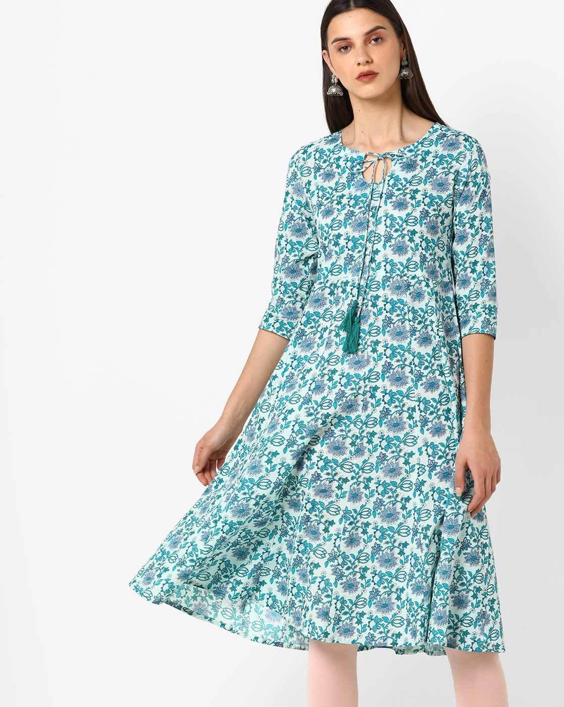 Buy Green Kurtis & Tunics for Women by FERANOID Online | Ajio.com