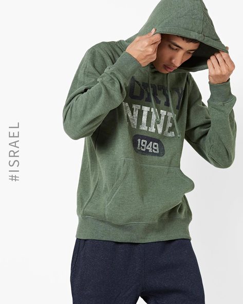 fox hooded sweatshirt green