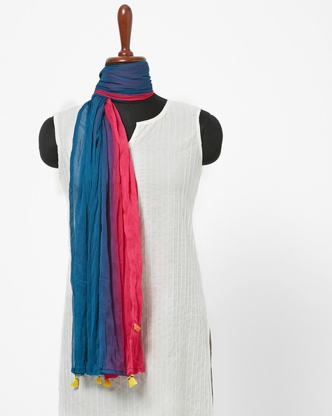Ombre-Dyed Dupatta with Tassels Price in India