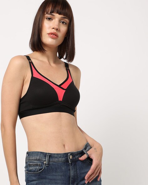 Sports Bra with Contrast Panels