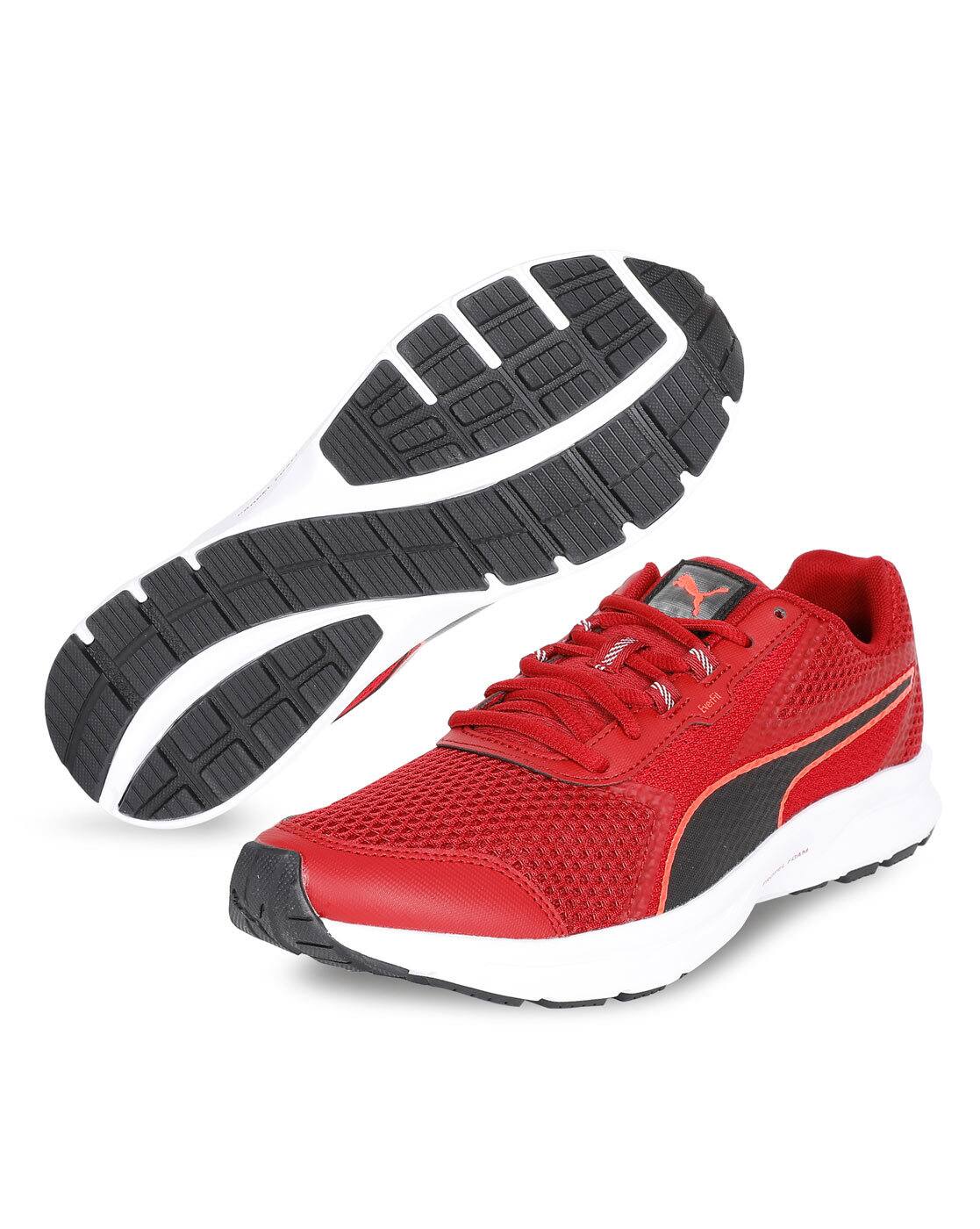 puma red sports shoes