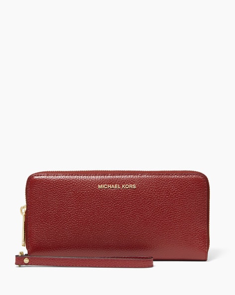 Buy Michael Kors Genuine Leather Zip-Around Wallet | Maroon Color Women |  AJIO LUXE