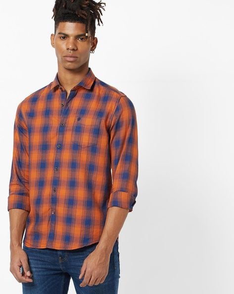 Buy Orange Shirts for Men by NETPLAY Online 