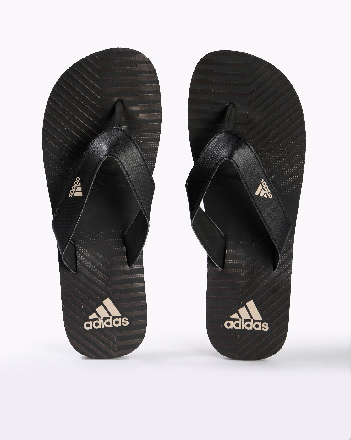 adidas black chappal