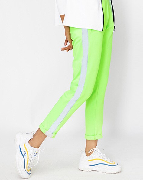 Buy Neon Green Track Pants for Women by Nush Online | Ajio.com