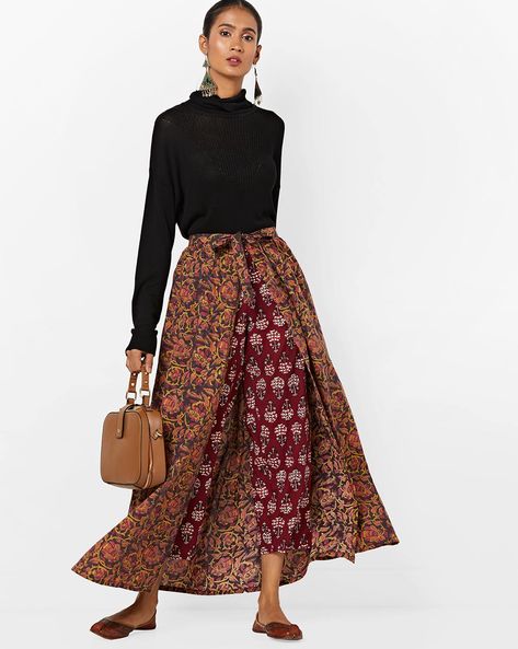 Straight pants with overlay skirt | P11318 | NISSA