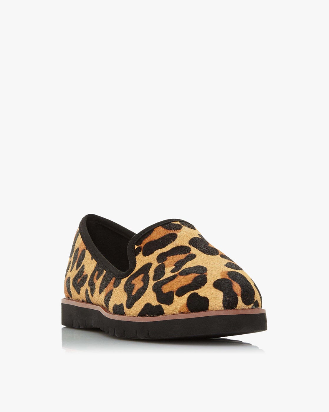 dune leopard print flats