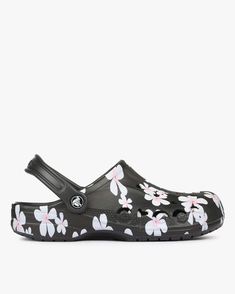 crocs black floral