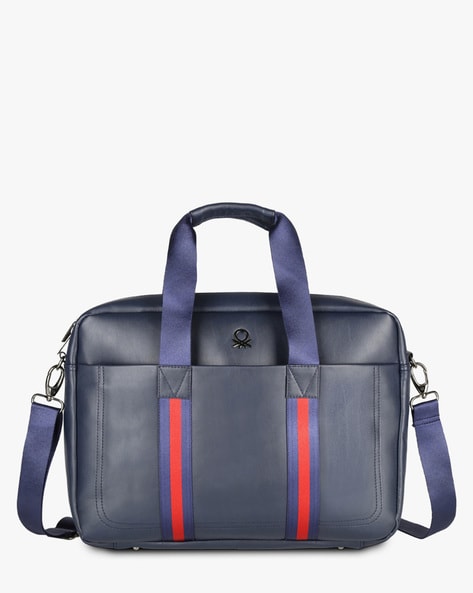 navy leather laptop bag