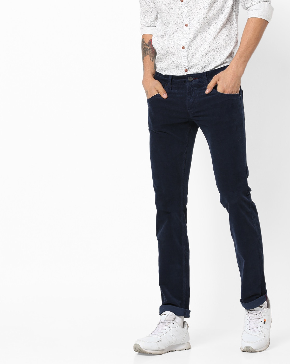 Buy Nautica Men Grey Slim Fit Corduroy Trousers  Trousers for Men 611579   Myntra