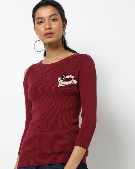 Buy Burgundy Sweaters u0026 Cardigans for Women by UNITED COLORS OF BENETTON  Online | Ajio.com