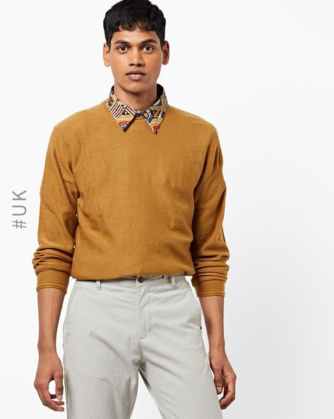 Buy Mustard Yellow Sweaters & Cardigans for Men by BRAVE SOUL Online |  