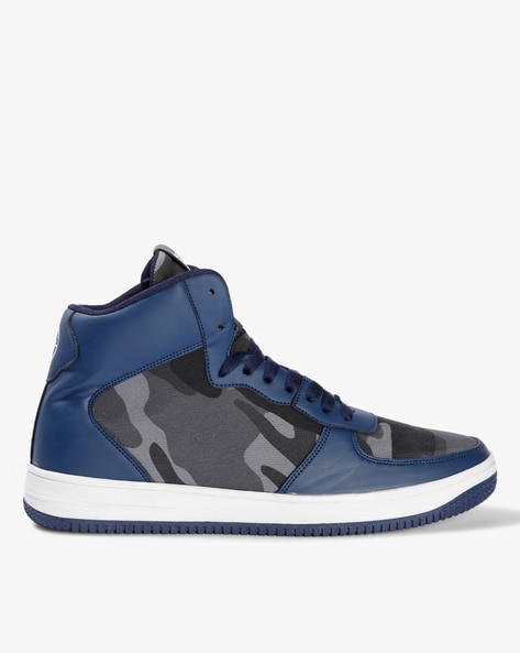 Buy Blue Camouflage Elastic Lace Trainers from the Next UK online shop