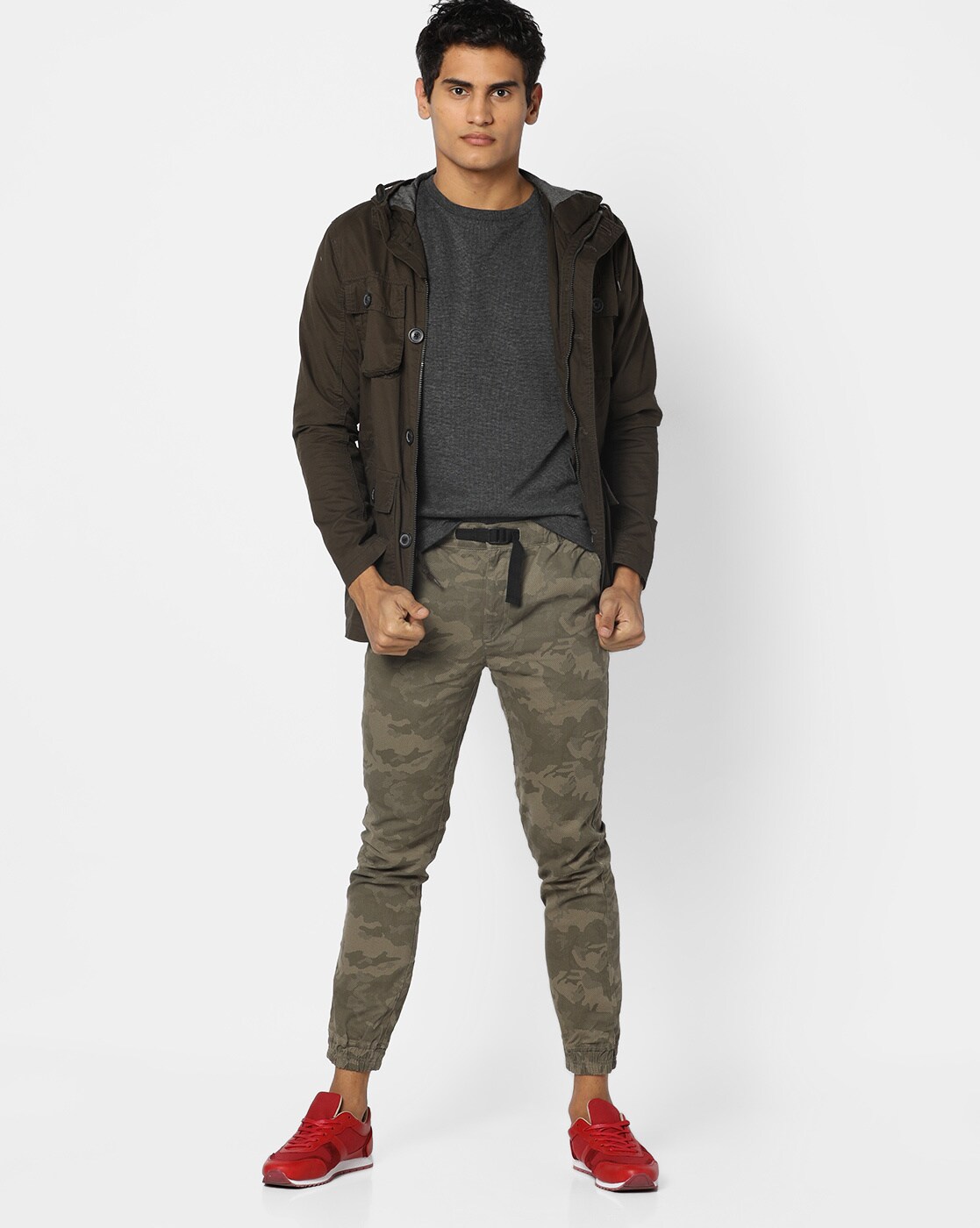 Buy Olive Green Trousers & Pants for Men by DNMX Online