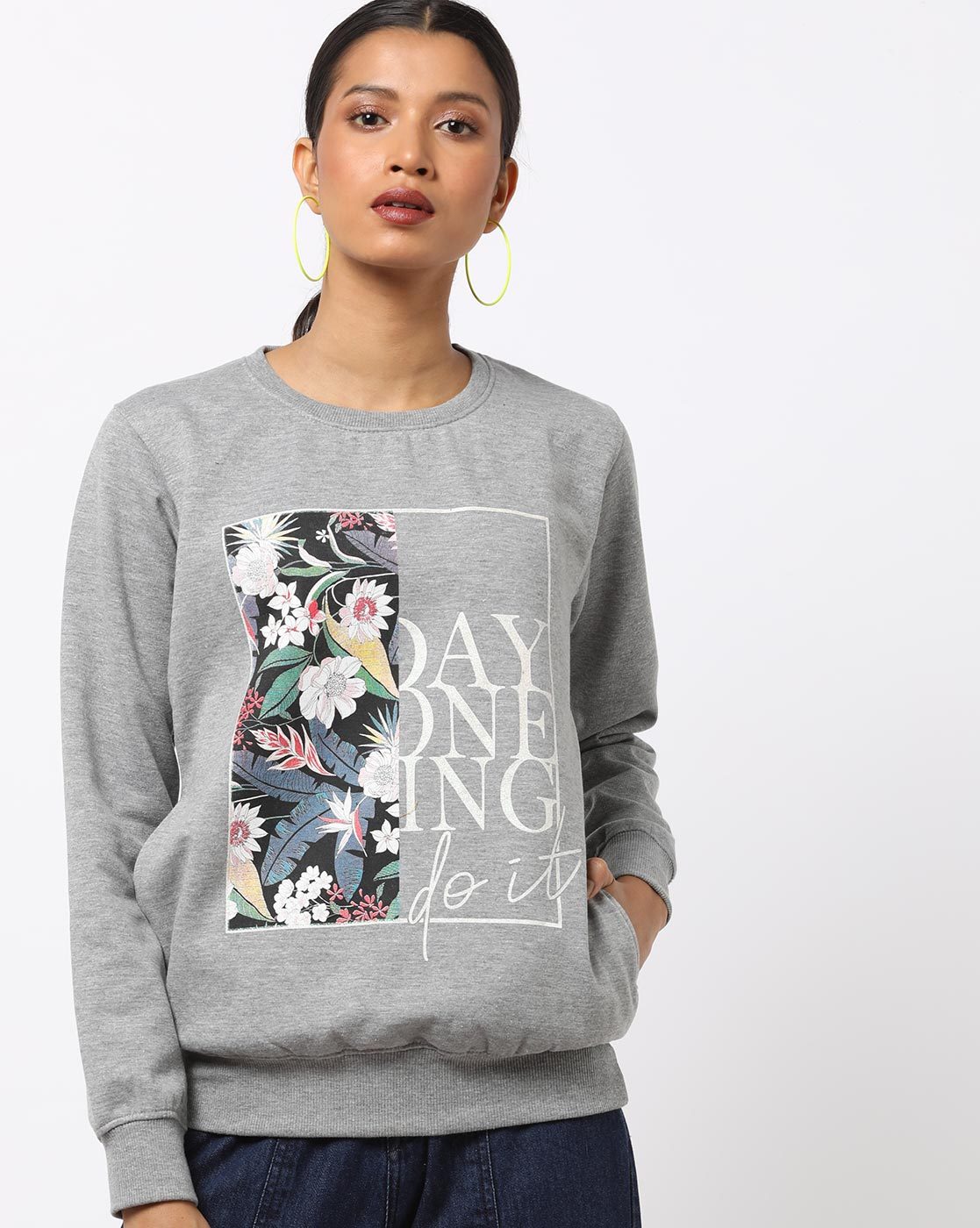 womens graphic crew neck sweatshirts