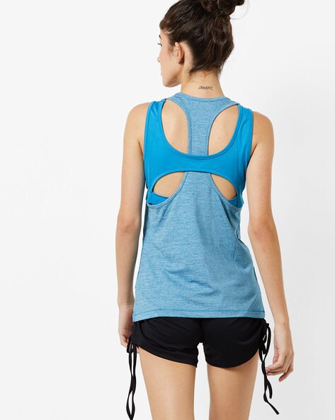 Heathered Tank with Attached Sports Bra