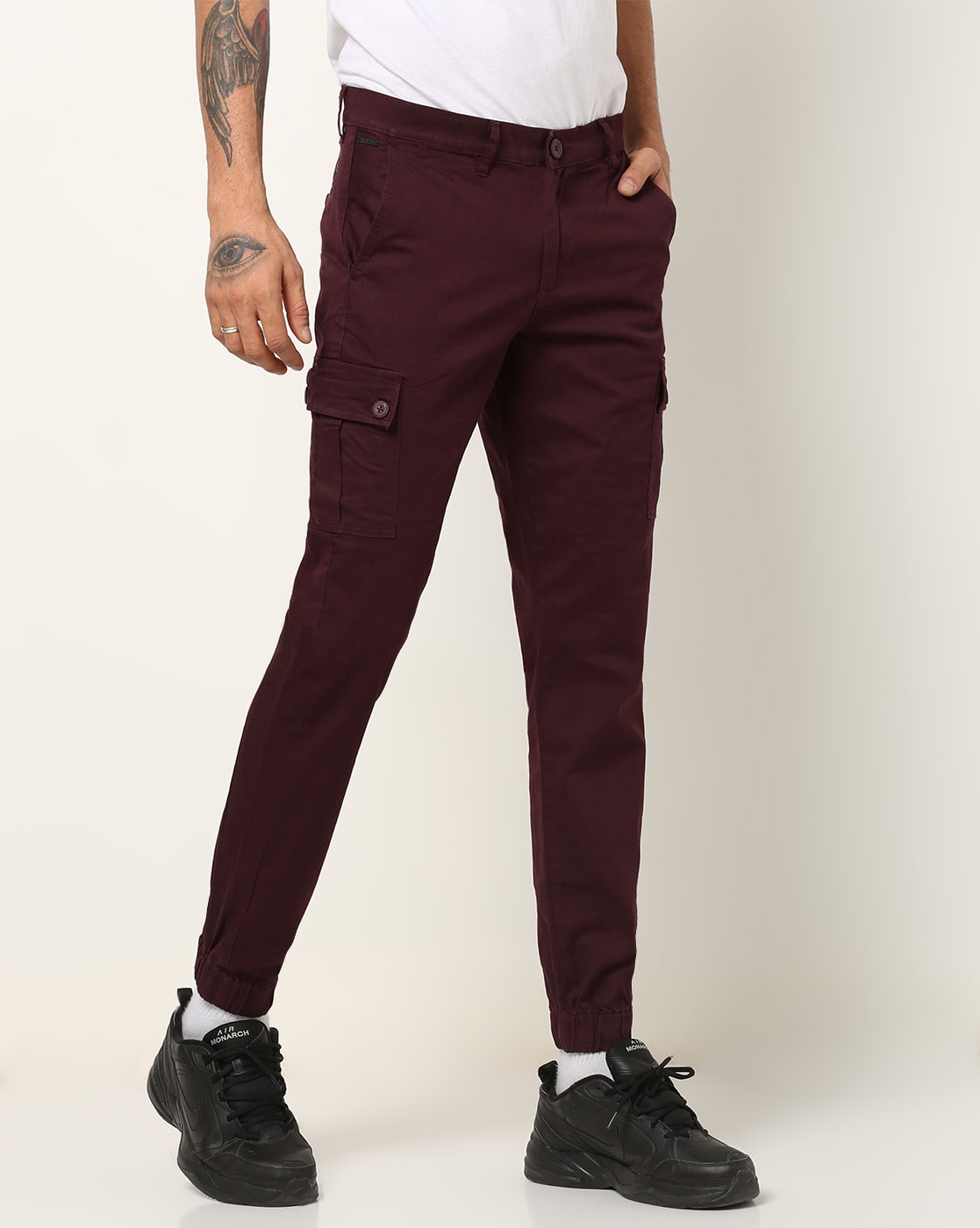 Combo Pack Of Womens Grey And Maroon Four Pocket Cotton Cargo Pants – QuaClo