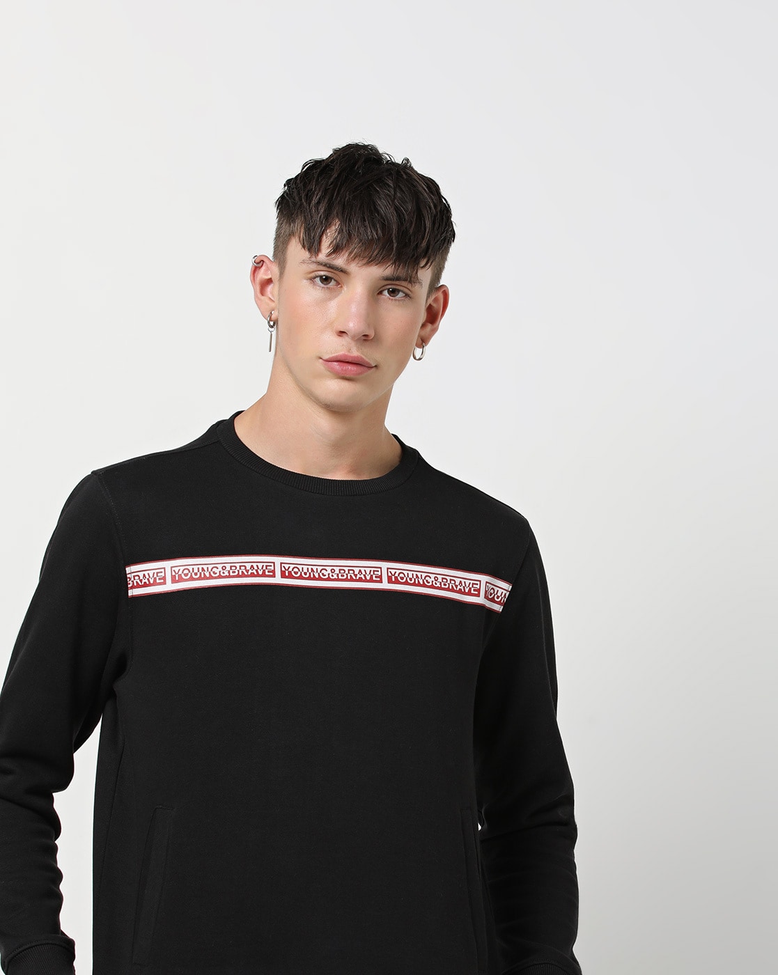 black slim fit sweatshirt