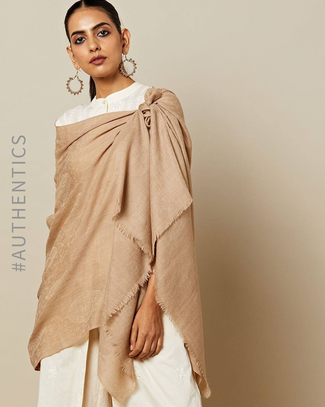 Buy Beige Shawls & Wraps for Women by Indie Picks Online