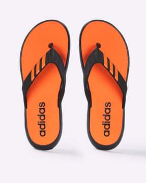 adidas orange flip flops