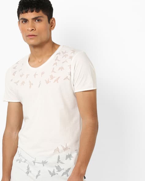 Printed V-neck T-shirt