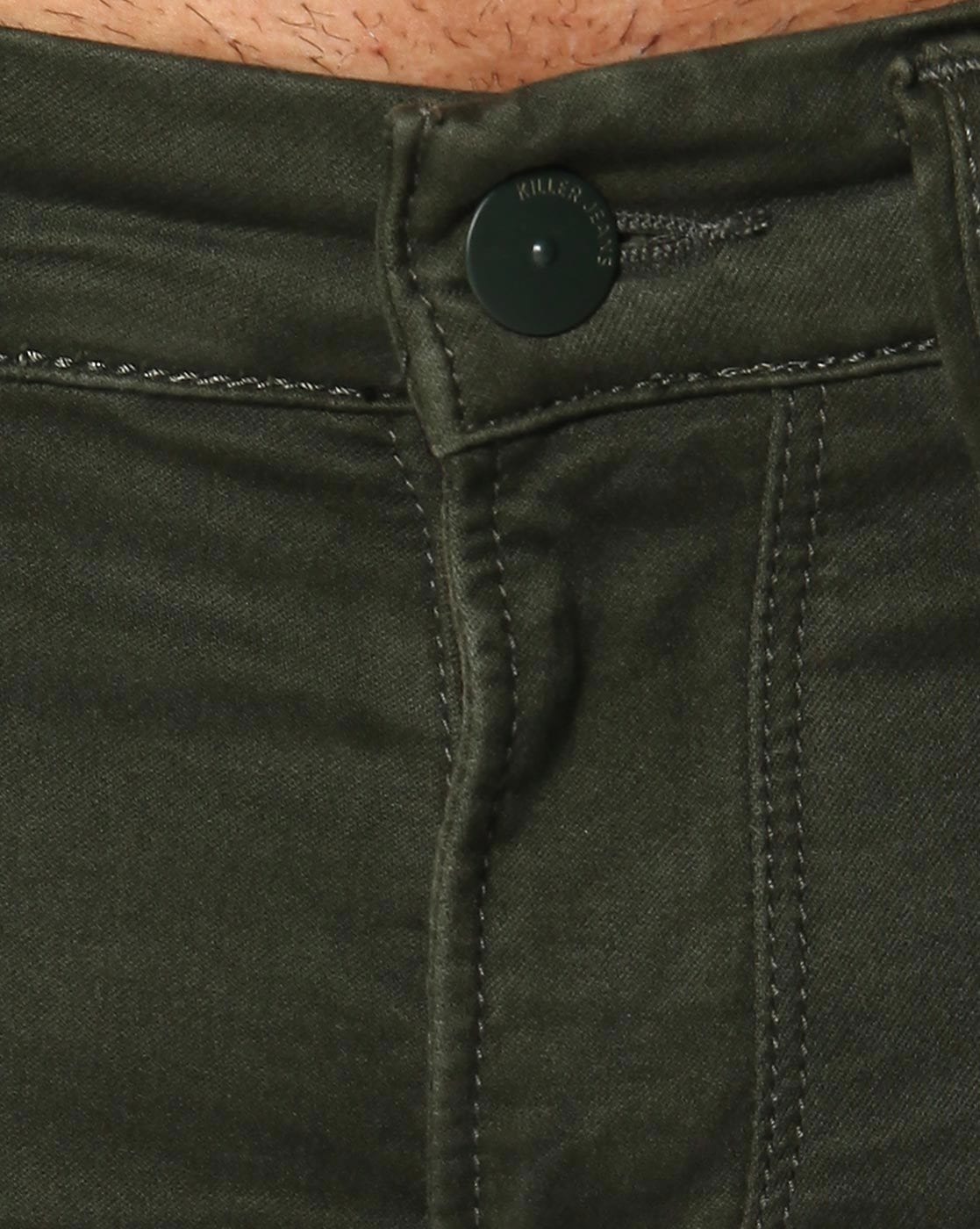 Bare Denim Men Casual Solid Slim Fit Olive Jeans - Selling Fast at  Pantaloons.com