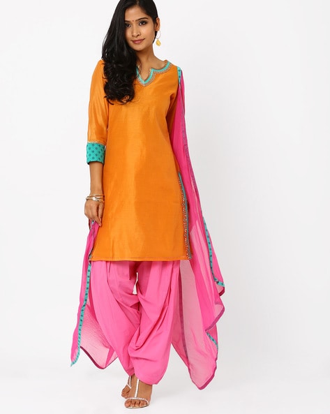 Punjabi Suits Patiala Salwar Suit for Women Custom Stitched Dress Fulkari  Phulkari Dupatta Indian Traditional Dresses - Etsy
