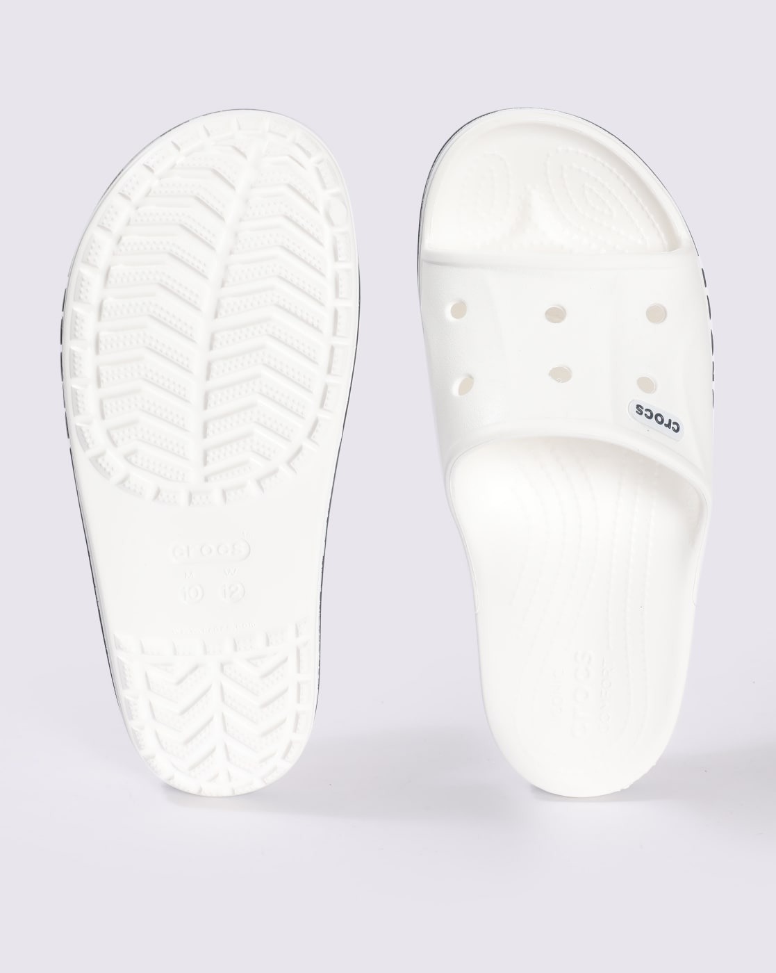 White 2024 crocs slippers