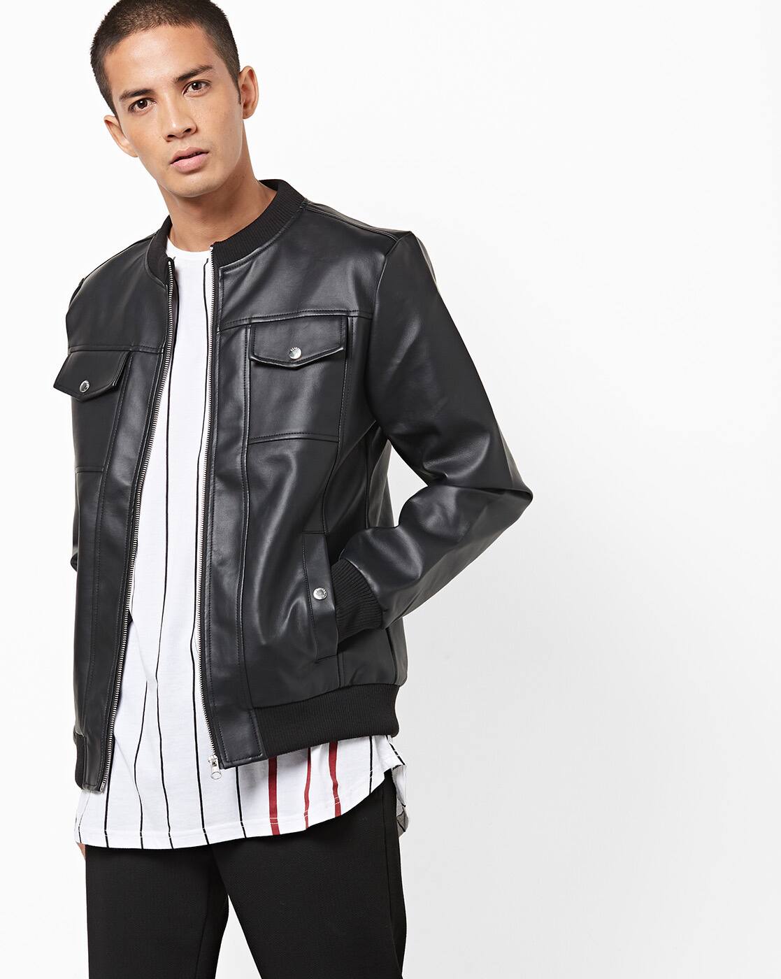 Biker Jacket With Flap Pockets