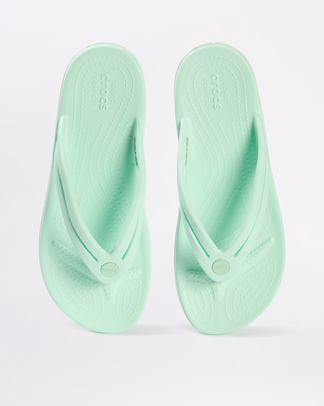 mint green flip flops