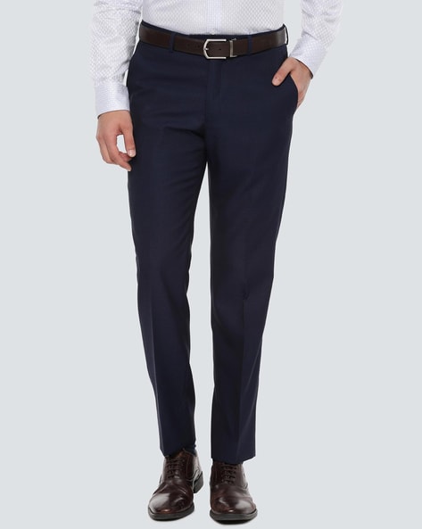 Buy Louis Philippe Textured Slim Fit Trousers - Trousers for Men 23558388