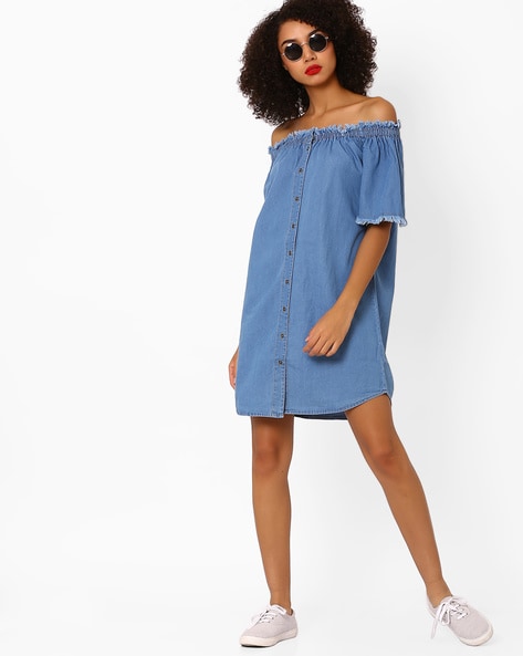 Off shoulder cheap shirt dress