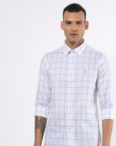 us polo checked shirts