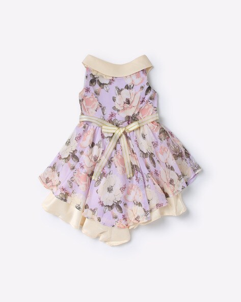 purple and cream dress